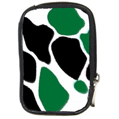 Green Black Digital Pattern Art Compact Camera Cases by Nexatart