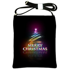 Merry Christmas Abstract Shoulder Sling Bags by Nexatart