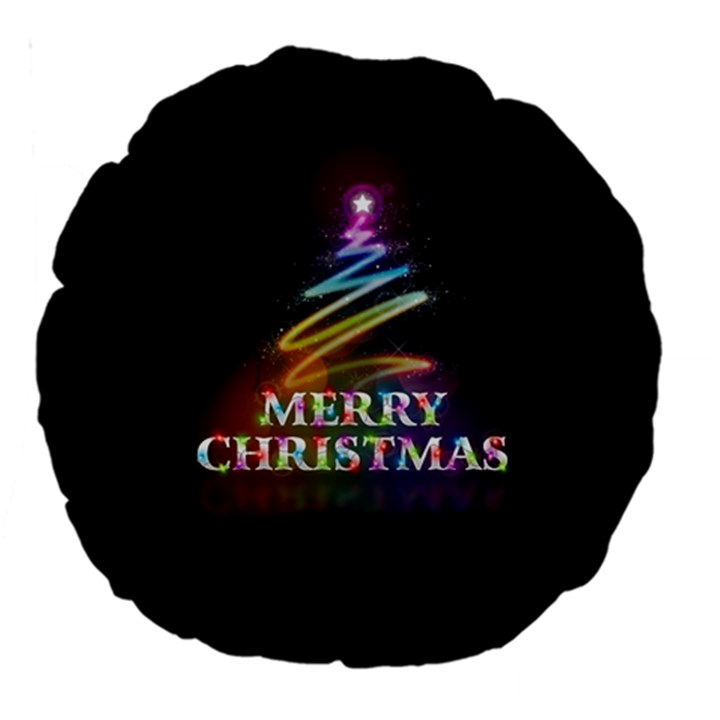 Merry Christmas Abstract Large 18  Premium Round Cushions