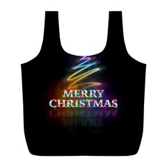 Merry Christmas Abstract Full Print Recycle Bags (l)  by Nexatart