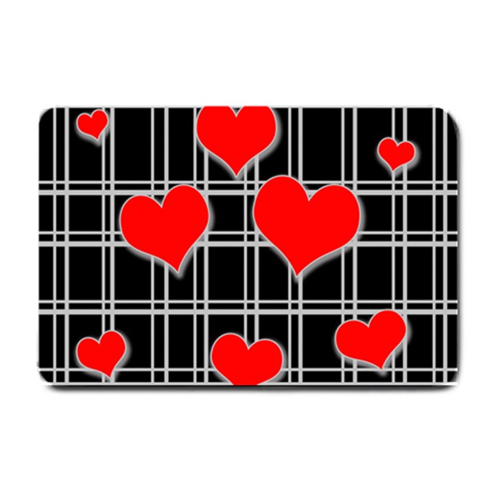 Red hearts pattern Small Doormat 