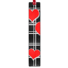 Red Hearts Pattern Large Book Marks by Valentinaart