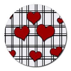 Hearts pattern Round Mousepads