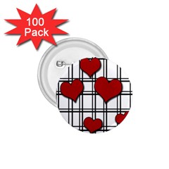 Hearts pattern 1.75  Buttons (100 pack) 