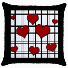 Hearts pattern Throw Pillow Case (Black)