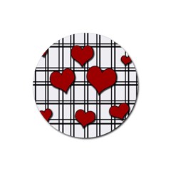 Hearts pattern Rubber Coaster (Round) 