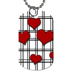 Hearts pattern Dog Tag (One Side)