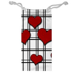 Hearts Pattern Jewelry Bag by Valentinaart