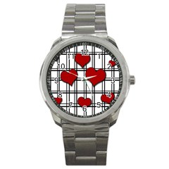 Hearts pattern Sport Metal Watch