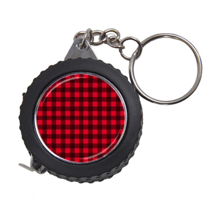 Red and black plaid pattern Measuring Tapes