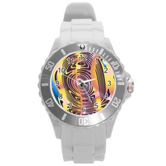 Ethnic Tribal Pattern Round Plastic Sport Watch (l) by Nexatart