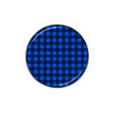 Blue And Black Plaid Pattern Hat Clip Ball Marker by Valentinaart