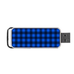 Blue And Black Plaid Pattern Portable Usb Flash (two Sides) by Valentinaart