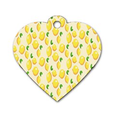 Pattern Template Lemons Yellow Dog Tag Heart (two Sides) by Nexatart