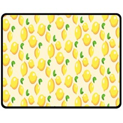 Pattern Template Lemons Yellow Double Sided Fleece Blanket (medium)  by Nexatart