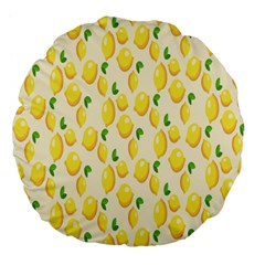 Pattern Template Lemons Yellow Large 18  Premium Flano Round Cushions