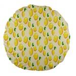 Pattern Template Lemons Yellow Large 18  Premium Flano Round Cushions Front