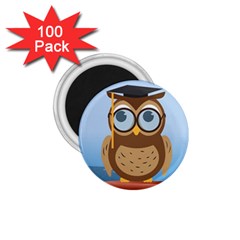Read Owl Book Owl Glasses Read 1 75  Magnets (100 Pack)  by Nexatart