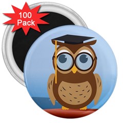 Read Owl Book Owl Glasses Read 3  Magnets (100 Pack) by Nexatart