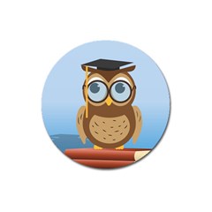 Read Owl Book Owl Glasses Read Magnet 3  (round) by Nexatart