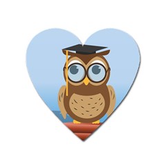 Read Owl Book Owl Glasses Read Heart Magnet by Nexatart