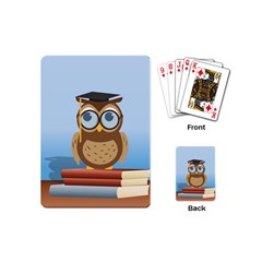 Read Owl Book Owl Glasses Read Playing Cards (mini)  by Nexatart