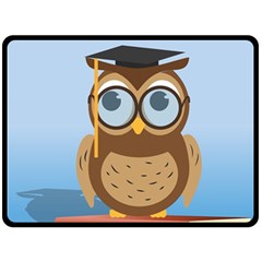 Read Owl Book Owl Glasses Read Double Sided Fleece Blanket (large)  by Nexatart