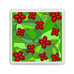 Flowers Memory Card Reader (square)  by Valentinaart