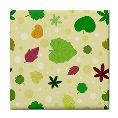 Leaves Pattern Tile Coasters by Nexatart