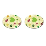 Leaves Pattern Cufflinks (Oval) Front(Pair)