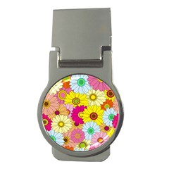 Floral Background Money Clips (round) 