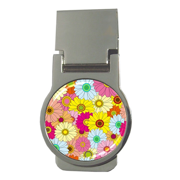 Floral Background Money Clips (Round) 