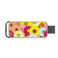 Floral Background Portable Usb Flash (one Side) by Nexatart