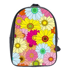 Floral Background School Bags (xl)  by Nexatart