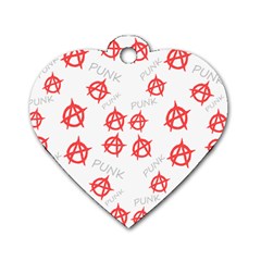 Punk Pattern Dog Tag Heart (one Side) by Valentinaart