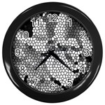 Mosaic Stones Glass Pattern Wall Clocks (Black) Front