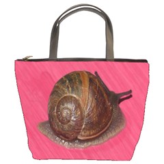 Snail Pink Background Bucket Bags by Nexatart