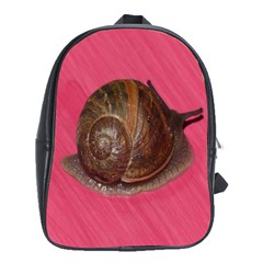 Snail Pink Background School Bags (xl)  by Nexatart