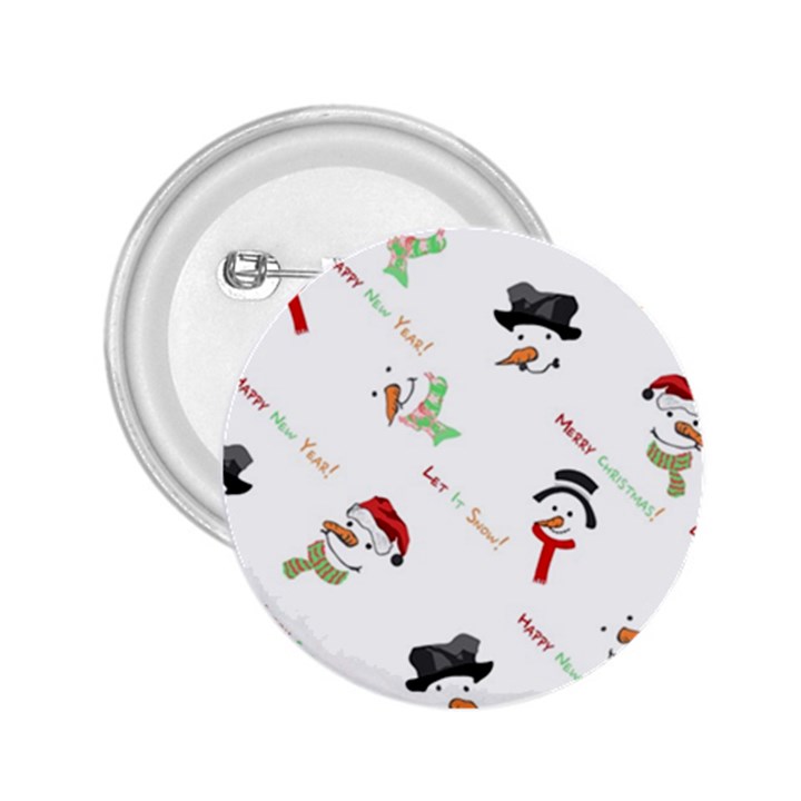 Snowman Christmas Pattern 2.25  Buttons