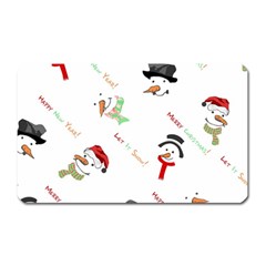 Snowman Christmas Pattern Magnet (rectangular)