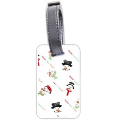 Snowman Christmas Pattern Luggage Tags (one Side)  by Nexatart