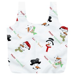 Snowman Christmas Pattern Full Print Recycle Bags (l)  by Nexatart