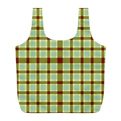 Geometric Tartan Pattern Square Full Print Recycle Bags (l)  by Nexatart