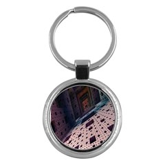 Industry Fractals Geometry Graphic Key Chains (round)  by Nexatart