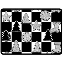 Xmas Checker Double Sided Fleece Blanket (large)  by Nexatart