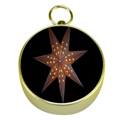 Star Light Decoration Atmosphere Gold Compasses by Nexatart