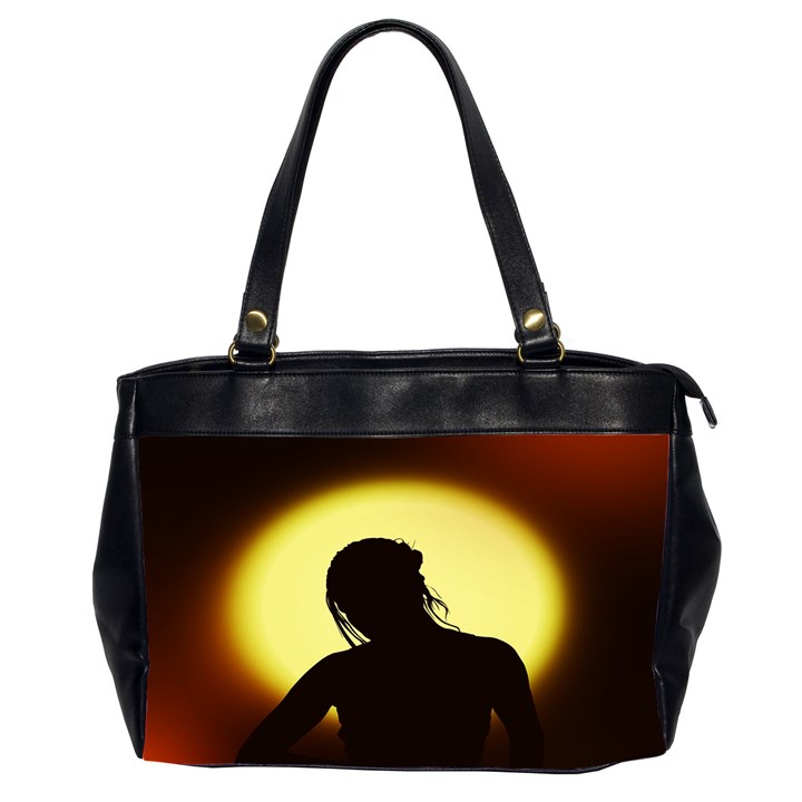 Silhouette Woman Meditation Office Handbags (2 Sides) 