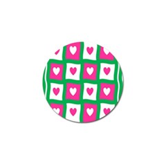 Pink Hearts Valentine Love Checks Golf Ball Marker (10 Pack)