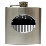 Piano Keyboard With Notes Vector Hip Flask (6 oz) Front