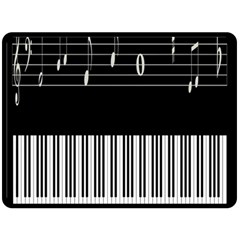 Piano Keyboard With Notes Vector Double Sided Fleece Blanket (large)  by Nexatart